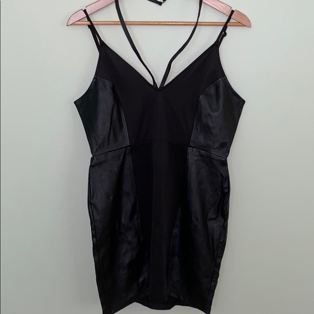 2/$13 🦋 Nasty Gal Faux Leather Stretch Mini Dress